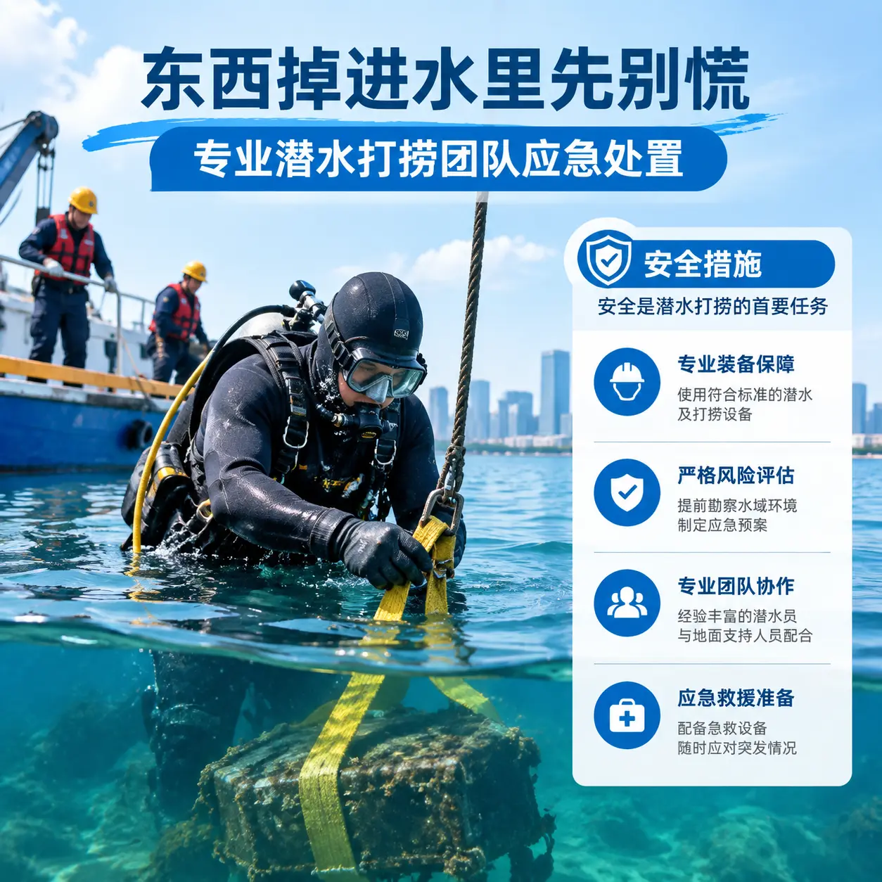 宁晋东西掉进水里先别慌,专业潜水打捞团队应急处置